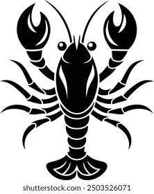 Lobster Vector Style Silhouette Illustration