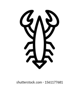 lobster vector thin line icon 