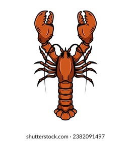 Lobster. Vintage illustration of lobster. Seafood. For logo, label, sign, menu, poster.