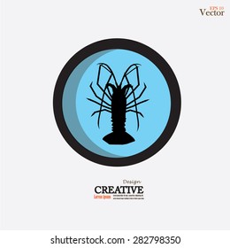 Lobster.Lobster vector on brown background.            