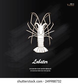 Lobster.Lobster vector on chalkboard