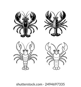 Lobsters Logo Icons Illustration - Ideal for T-shirt Design, Hoodie Design, Pillow Cover Design, and More