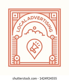 LOCAL ADVERTISING AND ILLUSTRATION ICON CONCEPT