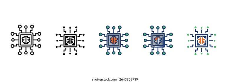 Local Ai Inference Icon Set Multiple Style Collection