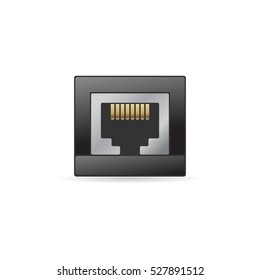 Local area connector icon in color. Computer network internet