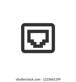 Local area connector icon in thick outline style. Black and white monochrome vector illustration.