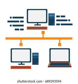 Local area network abstract icon. Server and client communication. Network block diagram. Computer network and technology concept illustration isolated vector. Transparent
