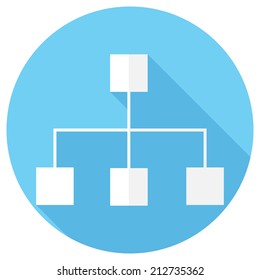 Local area network icon. Flat design style modern vector illustration. Isolated on stylish color background. Flat long shadow icon. Elements in flat design.