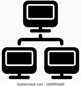Local area network icon. Illustration of internet connection. Social network. Remote access to the server. Vector icon.