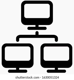 Local area network icon. Illustration of internet connection. Social network. Remote access to the server. Vector icon.