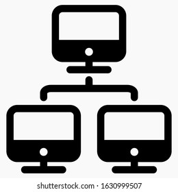 Local area network icon. Illustration of internet connection. Social network. Remote access to the server. Vector icon.