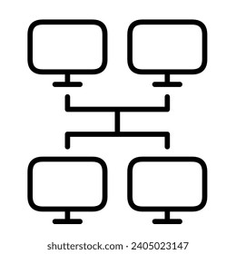 Local area network icon. Internet connection. Social network. Remote access to servers. Vector illustration icon.