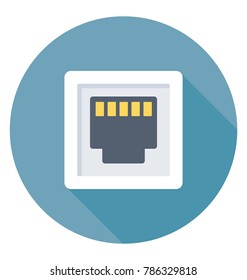 
Local Area Network Port, LAN Port Flat Colored Icon
