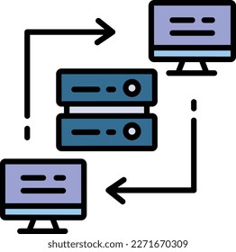 Local Area Network Vector Icon Design, VPN Sign, Cloud computing and Internet hosting services Symbol, Data Center node stock illustration, P2p network Concept