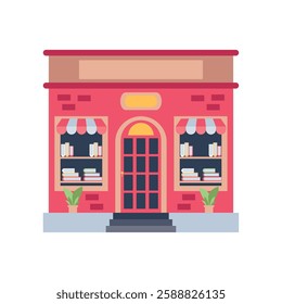 Local bookstore with storefront illustration