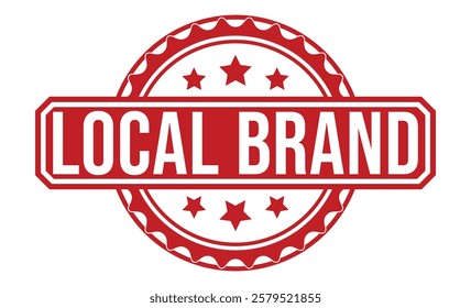 LOCAL BRAND Red rubber stamp on white background. LOCAL BRAND stamp sign. LOCAL BRAND stamp.