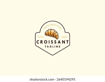  Local Bread Croissant Logo Design. Fresh baked Croissant Shop Logo