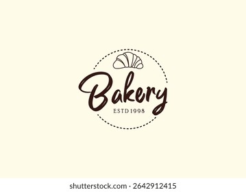 Local Bread Croissant Logo Design. Fresh baked Croissant Shop Logo