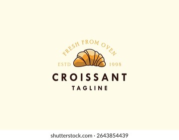 Local Bread Croissant Logo Design. Fresh baked Croissant Shop Logo