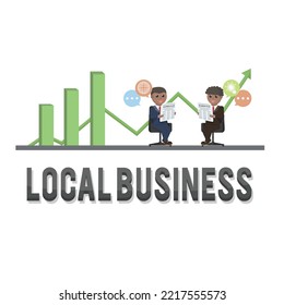 local business african design character with text
