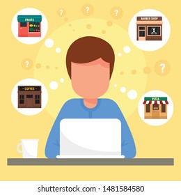 Local business concept banner. Flat illustration of local business vector concept banner for web design