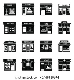 Local business shop icons set. Simple set of local business shop vector icons for web design on white background