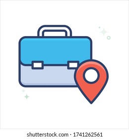 local business vector icon style illustration. Startup and New Business outline filled symbol icon. EPS 10