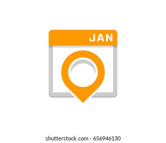 Local Calendar Icon Logo Design Element