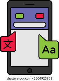 Local Chino a Inglés Voz a Texto Convertir concepto de App Vector de diseño de iconos, Día Internacional del Idioma, Servicios de Traducción de signos, Plurilingüismo y Multilingüismo ilustración de stock