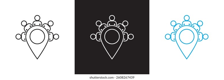 Local Community Support Icon. Vector for websites, mobile interfaces, presentations, banner, visual branding etc. Vector illustration. isolated on white and black background. EPS 10
