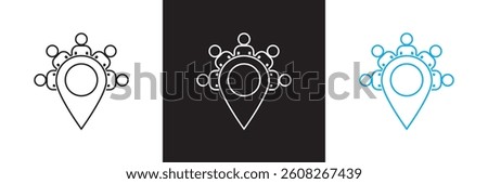 Local Community Support Icon. Vector for websites, mobile interfaces, presentations, banner, visual branding etc. Vector illustration. isolated on white and black background. EPS 10