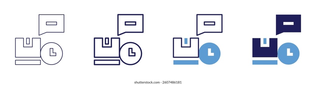 Local courier icon in 4 different styles. Thin Line, Line, Bold Line, Duotone. Duotone style. Editable stroke.