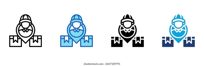 Lokales Kuriersymbol Multi Style Vector Illustration