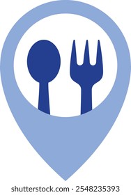 Local Cuisine Location Icon Representing Food Tourism, Regional Dishes, and Culinary Exploration, Perfect for Highlighting Authentic Dining Experiences, Travel Food Guides, and Gastronomic Adventures 