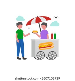 Local Culinary Exploration Flat Vector Illustration