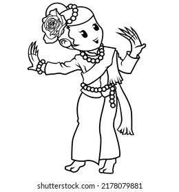 Local Dancer Cartoon Coloring Page Stock Vector (Royalty Free ...