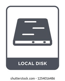 local disk icon vector on white background, local disk trendy filled icons from Hardware collection, local disk simple element illustration