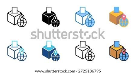 Local Election icons set multiple style collection. Editable stroke 

