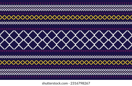 formas geométricas del patrón de tela local con diseño oscuro para la alfombra de fondo de tela envoltura de prendas de vestir de batik ilustración vectorial