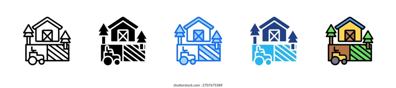 Local Farm Icon Set Multiple Style Collection
