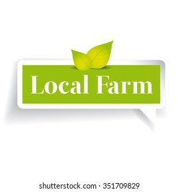 Local Farm label vector green