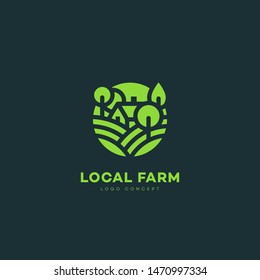 Local Farm Logo Design Template. Vector Illustration.