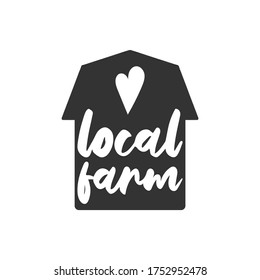 Local farm logo. fermers prosucts simple stamp. Typographic eco farm insignia in monochrome style. Simbol with text vector illustration