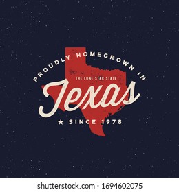 local farm retro grunge badge. homegrown in texas. vector illustration