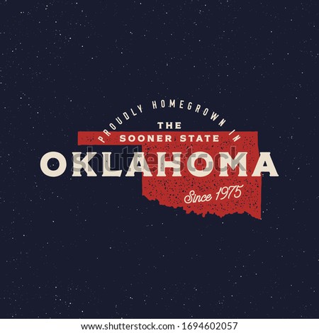 local farm retro grunge badge. homegrown in oklahoma. vector illustration