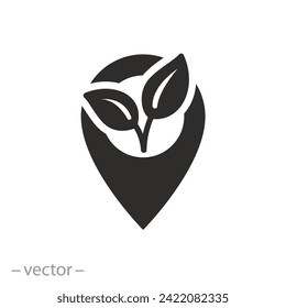 local farming icon, locally grown, flat symbol on white background - vector illustration