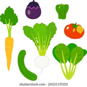 Conjunto de ilustrações de legumes de tipo local e fixo