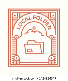 LOCAL FOLDER AND ILLUSTRATION ICON CONCEPT