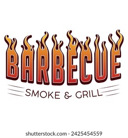 Local food logo Barbecue Vector illustration