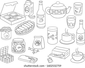 Local Food Product of West Java Digital Line Art 